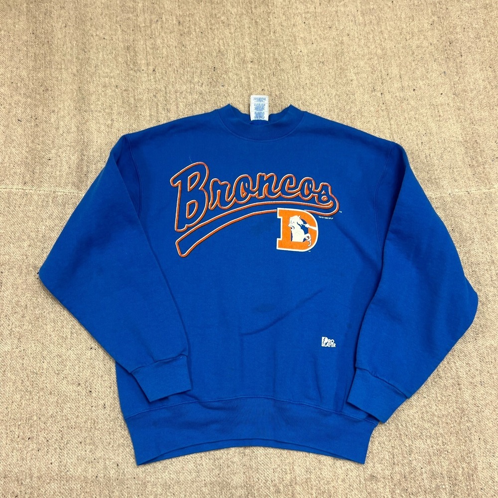 Vintage Denver Bronco's Sweatshirt Mens Large Blue 1990s NFL